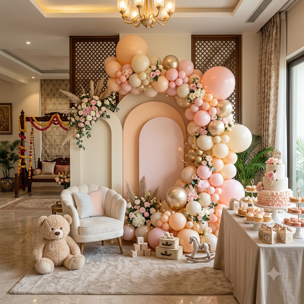 Baby shower balloon decoration in chandigarh