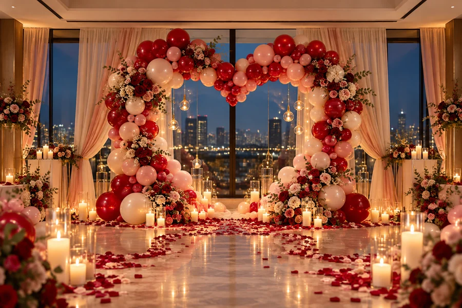 Love Theme Decoration setup in Chandigarh by my balloon decoration Chandigarh